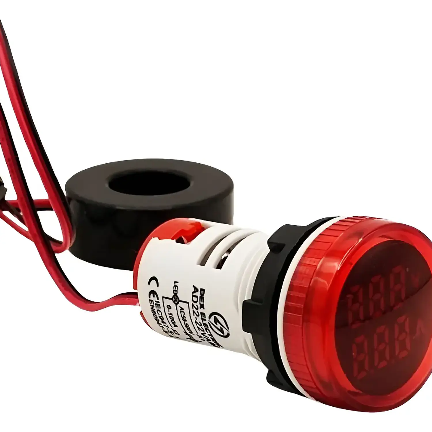 Luz Piloto Led Roja Con Amperímetro Y Voltímetro 22mm 1