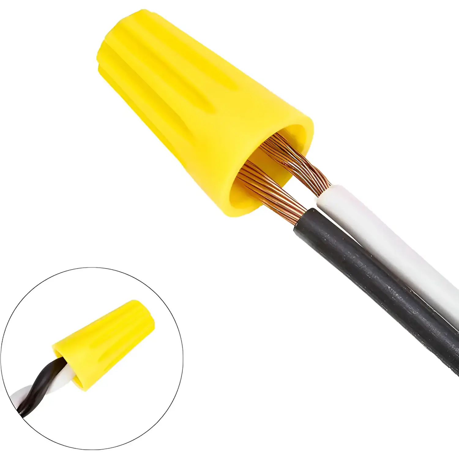 Conector Plástico Cónico Para Cable 1.5mm Amarillo 100 Und 1