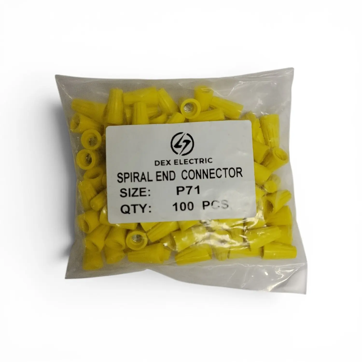 Conector Plástico Cónico Para Cable 1.5mm Amarillo 100 Und 2
