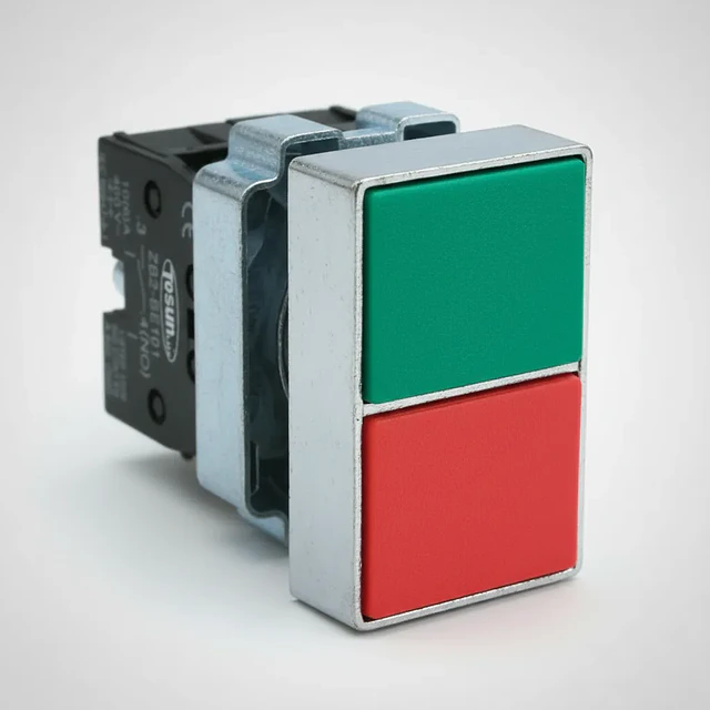 Botón Pulsador Metálico Doble Partir-parar 1na+1nc 22mm