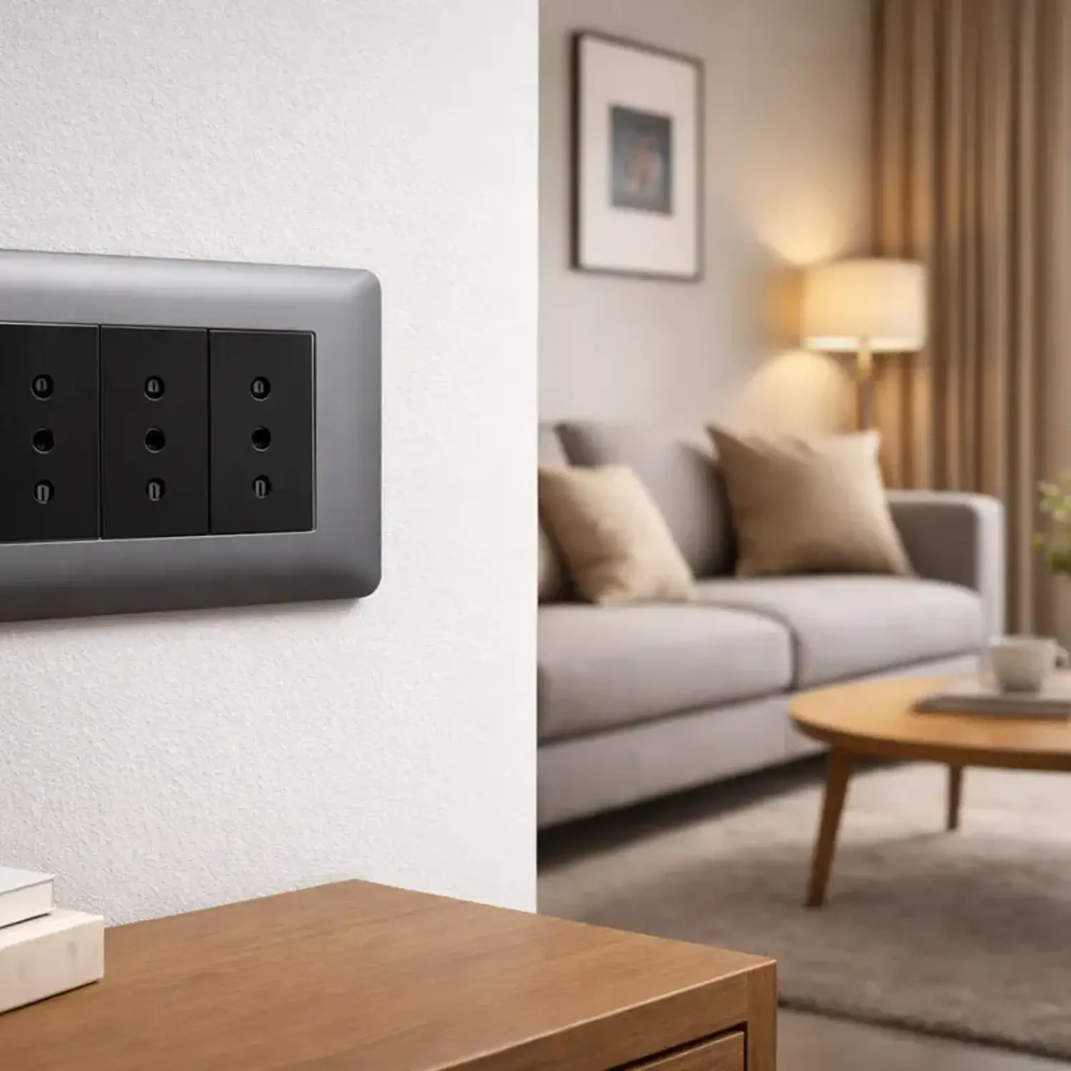 Tomacorriente Enchufe Triple Gris 10a 220v Sec. Want 3