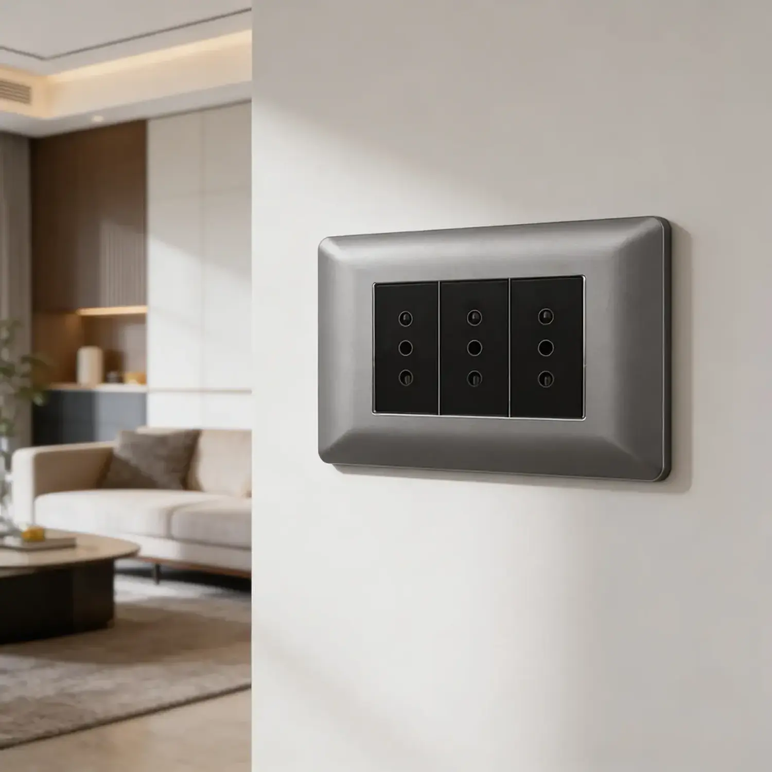 Tomacorriente Enchufe Triple Gris 10a 220v Sec. Want 4