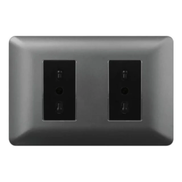 Tomacorriente Enchufe Doble Gris 10a 220v Sec Want