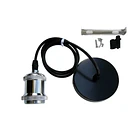 Lampara Colgante Techo Soquete Vintage Plateado E27