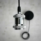 Lampara Colgante Techo Soquete Vintage Plateado E27