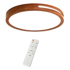 Panel Plafón Led Borde Madera Sobrepuesto 40cm 48w Con control