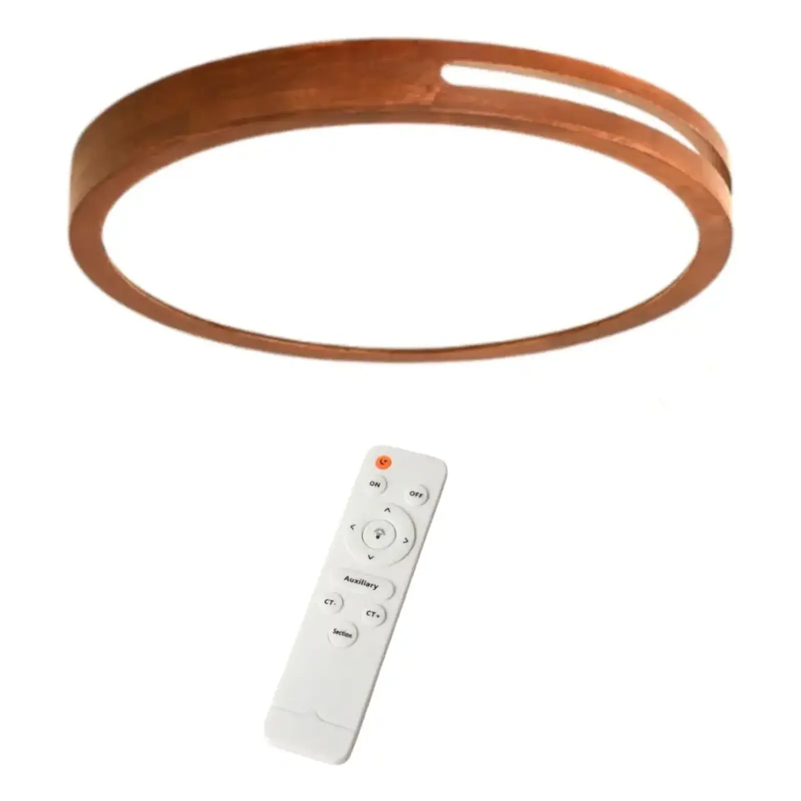 Panel Plafón Led Borde Madera Sobrepuesto 40cm 48w Con control