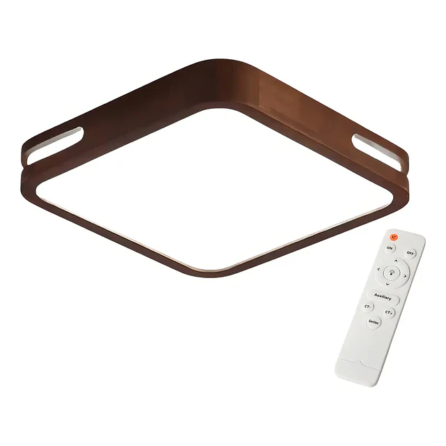 Panel Plafón Led Borde Madera Sobrepuesto 40cm 48w 3cct Con control