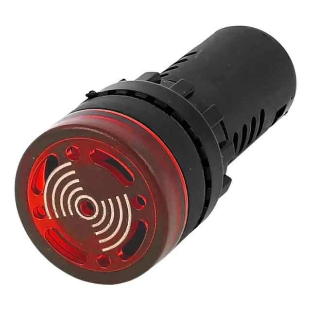 LUZ PILOTO LED ROJO ALARMA SONORA 90bB 220vac 22mm