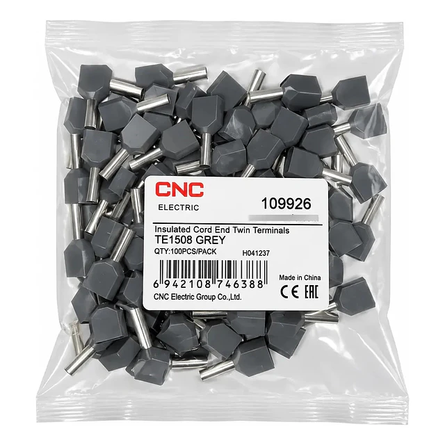 Terminal Ferrul Ferrule Doble 1.5mm Gris 100und