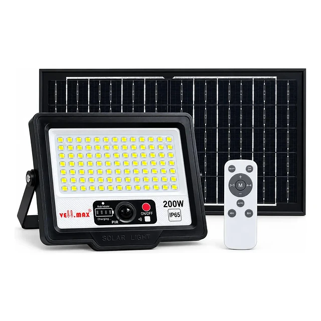 Foco Proyector Led Solar 200 Watts Con Sensor De Movimiento