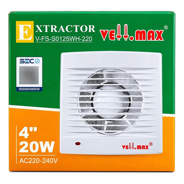 Extractor Ventilador Aire 4 Pulgada 20w 220v Baño Cocina Sec