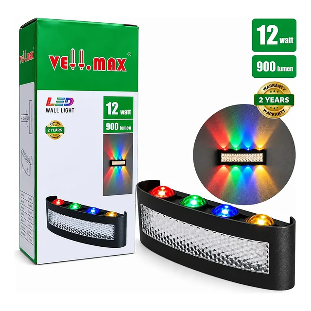 Aplique Led De Muro 12w Rgb + Luz Cálida Bidireccional Ip54