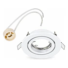 Foco Embutido Dirigible Para Gu10 Aro Redondo + Soque VELLMAX BLANCO