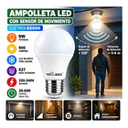 Ampolleta Led 9w Con Sensor Movimiento Luz Fría Vellmax