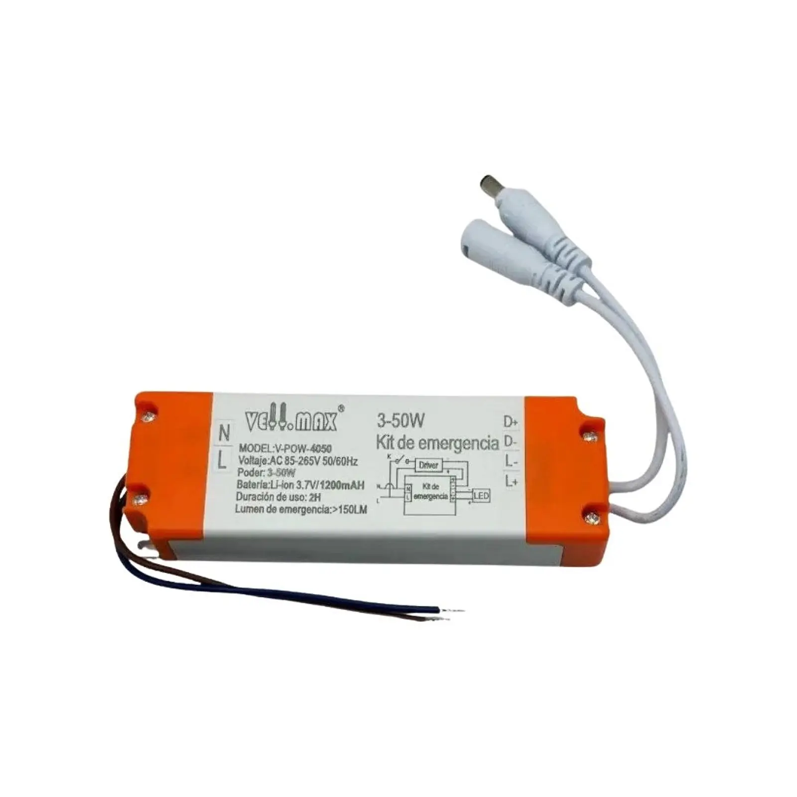 KIT DE EMERGENCIA 1200 MAH 3-50W VELLMAX