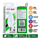 Ampolleta Led Vela 7w E14 Luz Fría 6500k 600 Lm VELLMAX cert. Sec