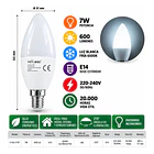 Ampolleta Led Vela 7w E14 Luz Fría 6500k 600 Lm VELLMAX cert. Sec