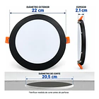 Foco Panel Plafón Led Embutido Redondo 18 W Luz Fría Sec