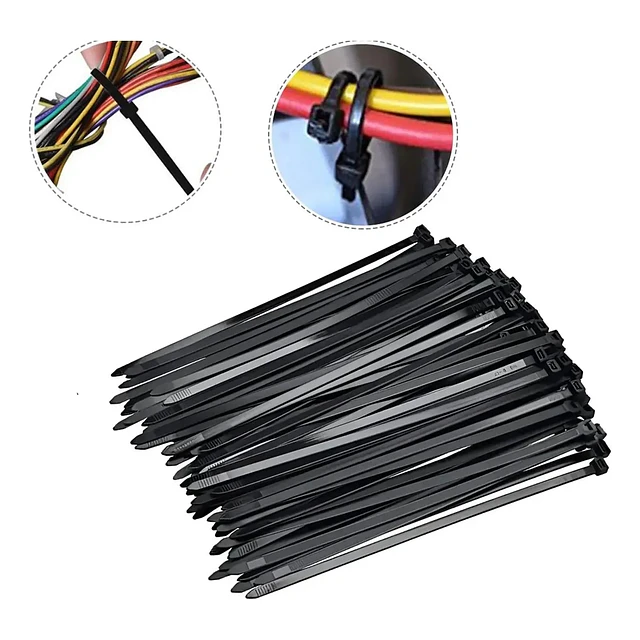  AMARRACABLES PLASTICAS NEGRA 120X3.6 MM 50UND