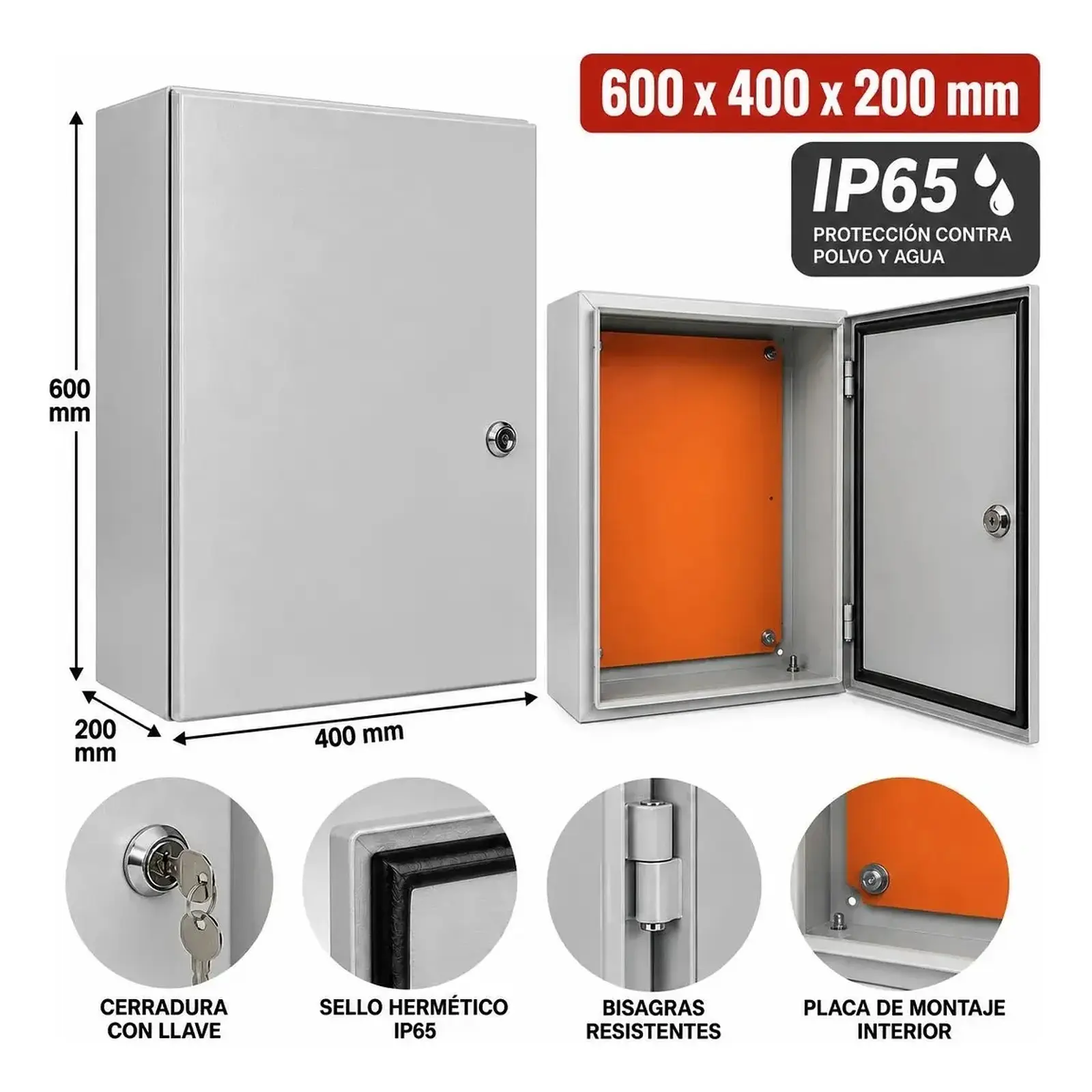 GABINETE METALICO 1P 600X400X200 WINELEC