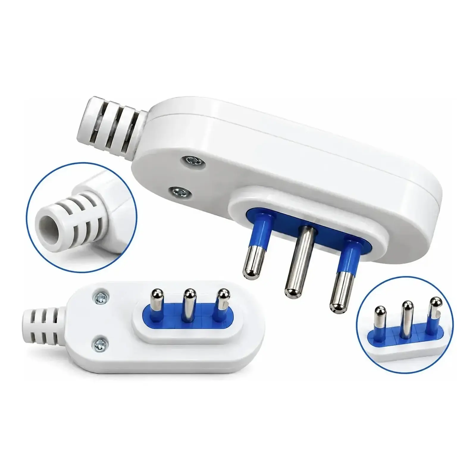 Enchufe Macho Horizontal 2p+t 10a 250v 1500w Blanco Winelec