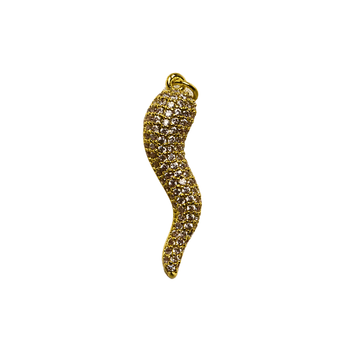 Colgante Cornicello zircones enchapado en oro 1