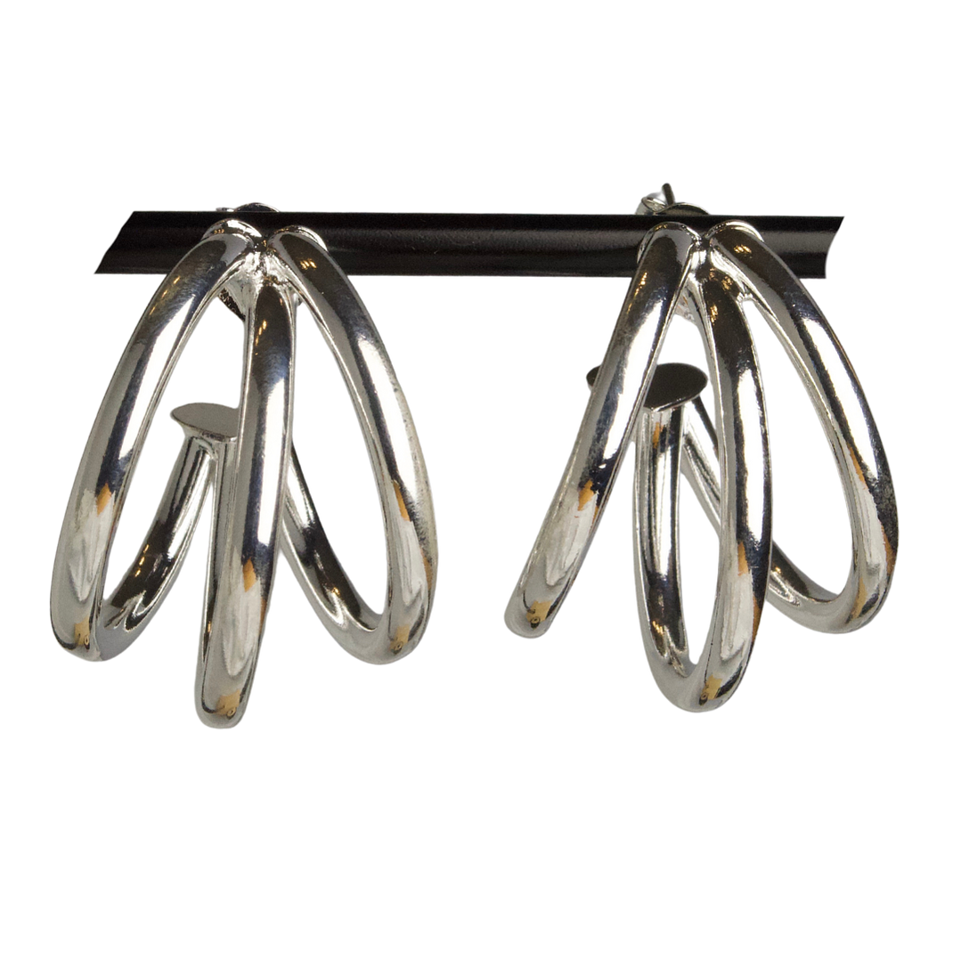 Aros Triple Argolla enchapados en plata 1