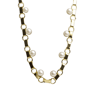 Collar encadenado con perlas y enchapado en oro
