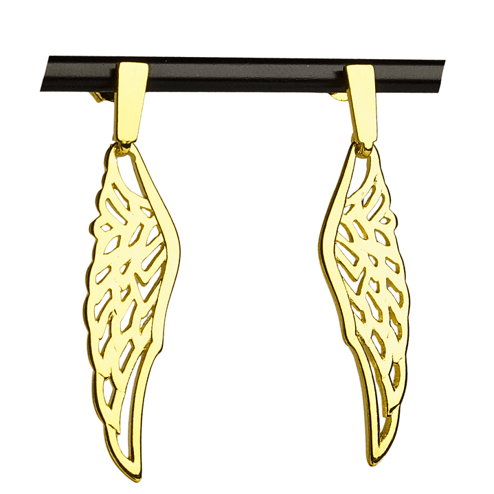 Aros de alas colgantes enchapados en oro 1
