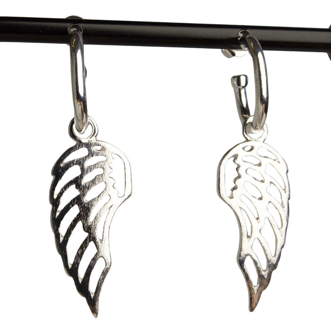 Aros alas colgantes enchapado en plata 1