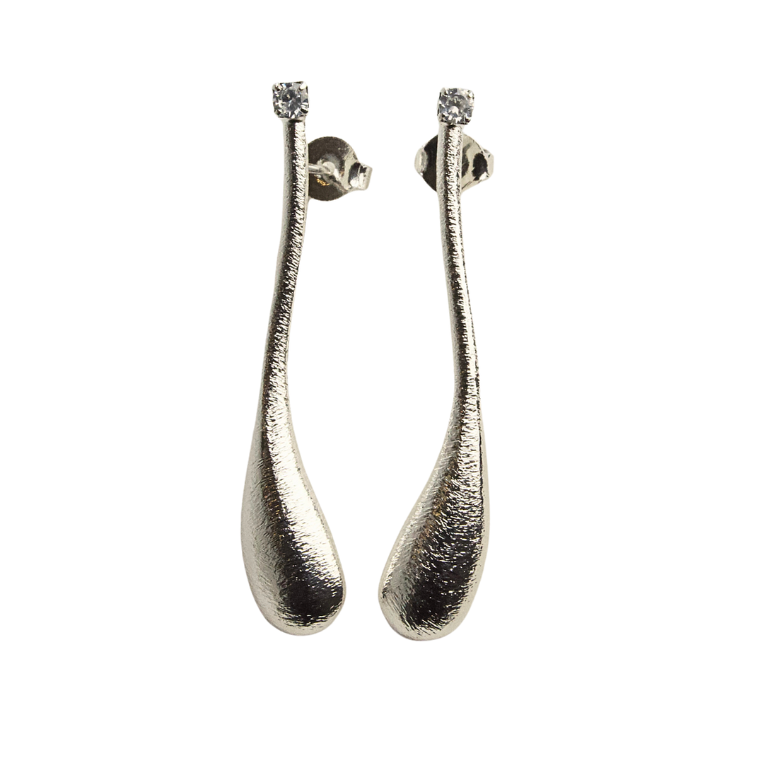 Aros gota larga enchapado en plata 1