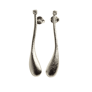 Aros gota larga enchapado en plata