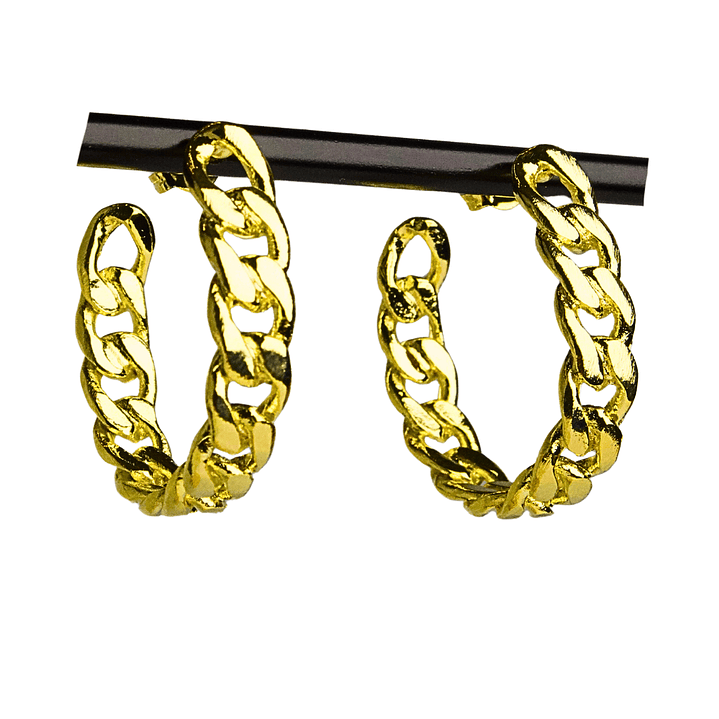 Aros argolla trenzada de Oro 1