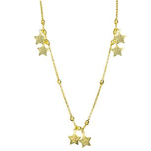 Collar estrellas y bolitas enchapado en oro