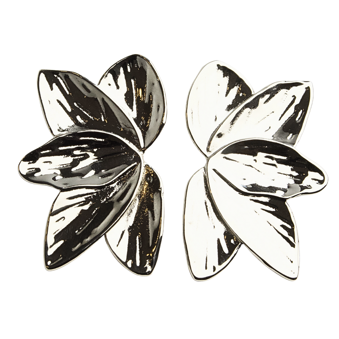 Aros hoja gruesa grande enchapado en plata 1