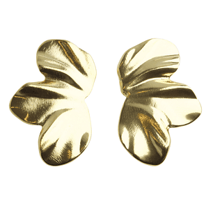 Aros hoja gruesa grande enchapado en oro