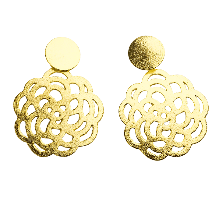 Aros mandala simple enchapado en oro 1