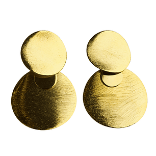 Aros disco doble enchapado en oro