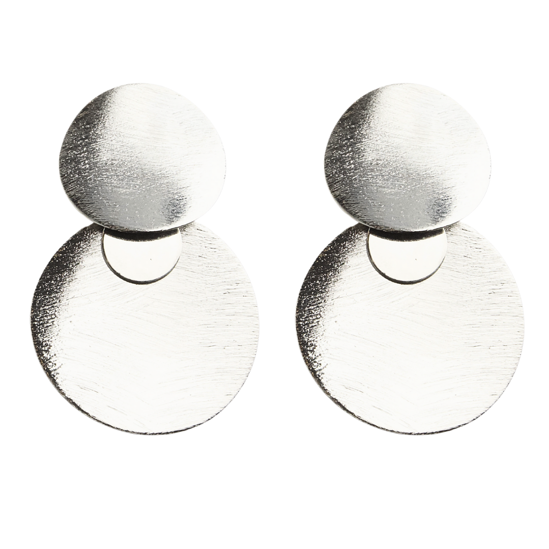 Aros disco doble enchapado en plata 1