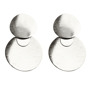 Aros disco doble enchapado en plata