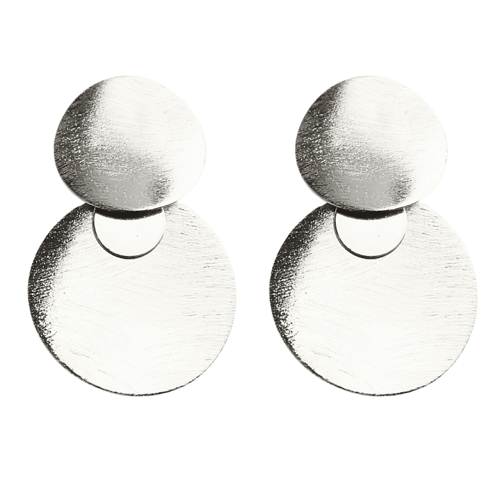 Aros disco doble enchapado en plata 1