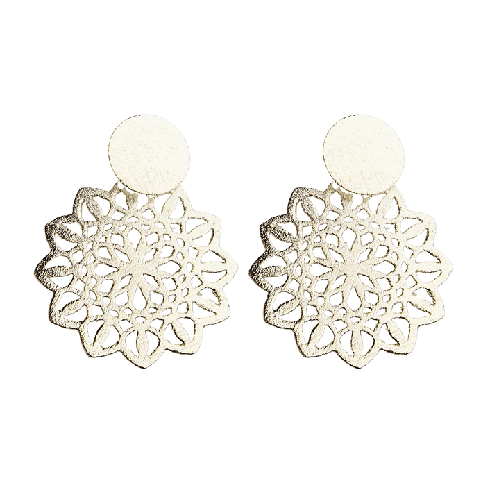 Aros mandala plano enchapado en plata 1