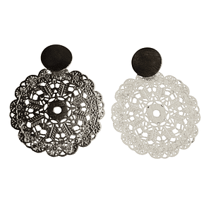 Aros mandala delgado enchapado en plata