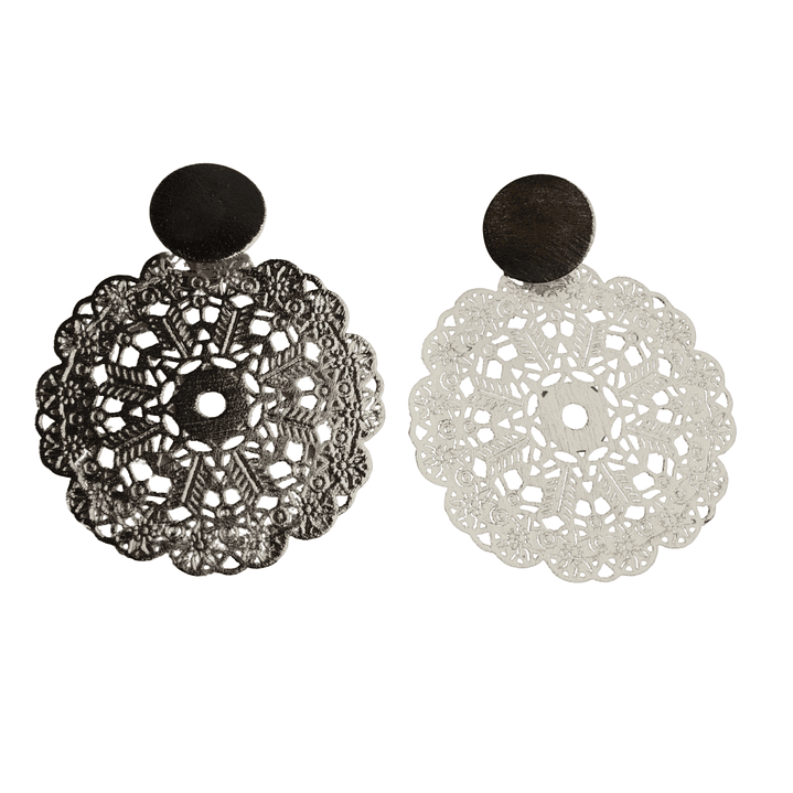 Aros mandala delgado enchapado en plata 1