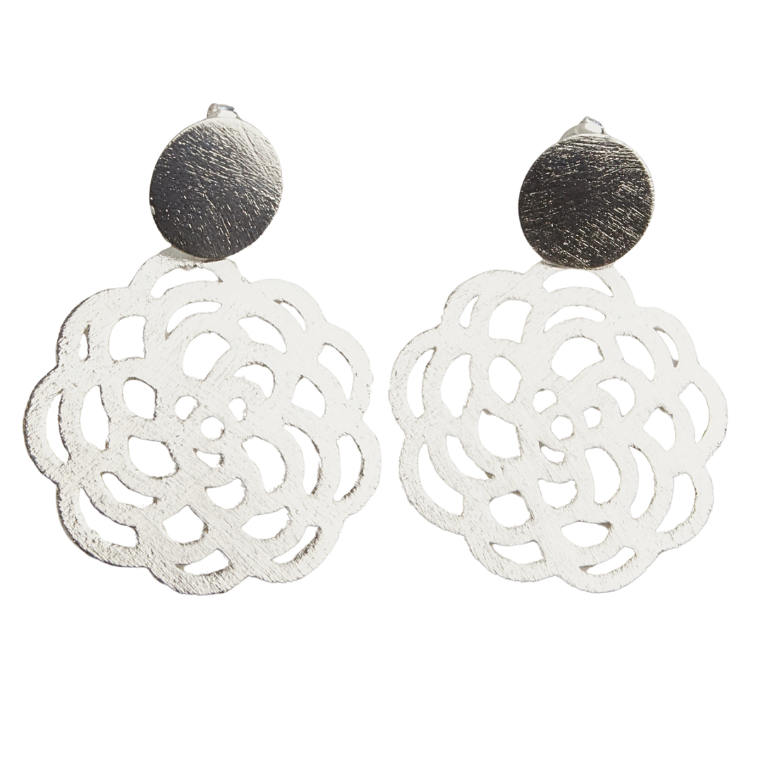 Aros mandala simple enchapado en plata 1