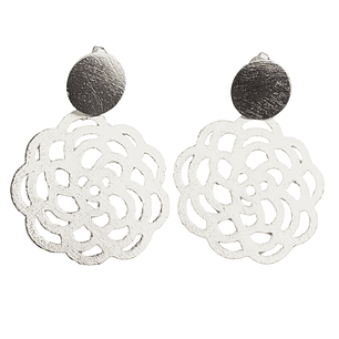 Aros mandala simple enchapado en plata