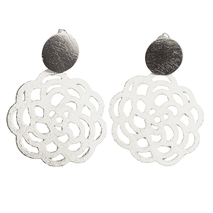 Aros mandala simple enchapado en plata 1