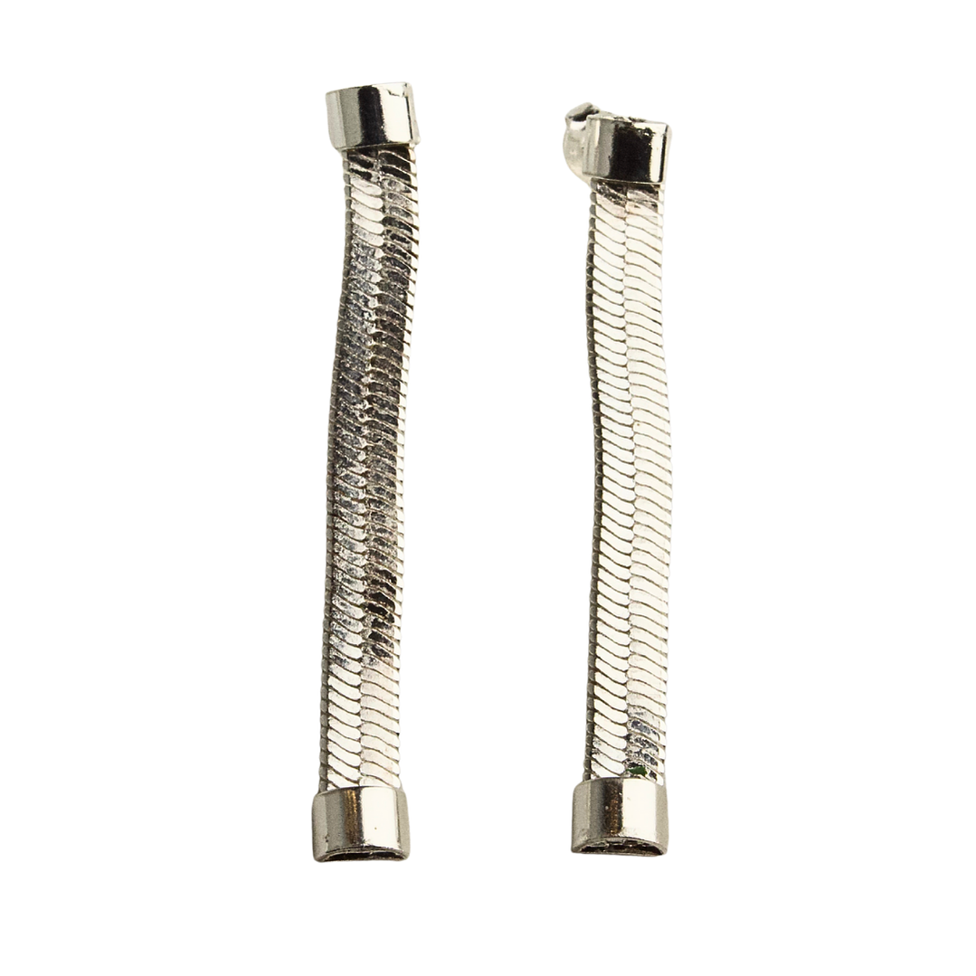 Aros colgantes tipo cadena enchapado en plata 1