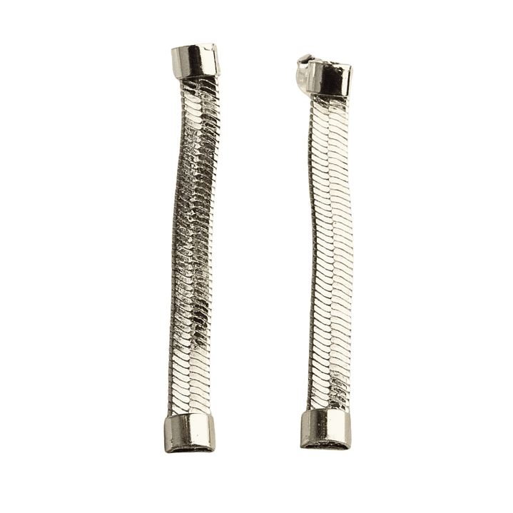 Aros colgantes tipo cadena enchapado en plata 1